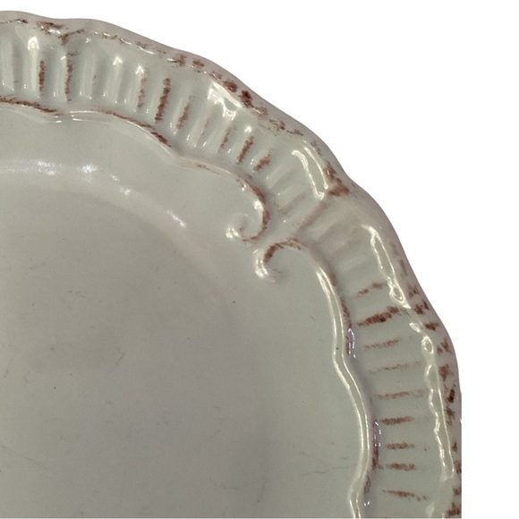 Modern Southern Home Capri Brown Trim Embossed Ribbed Mint Green Salad Plate - Picture 2 of 6